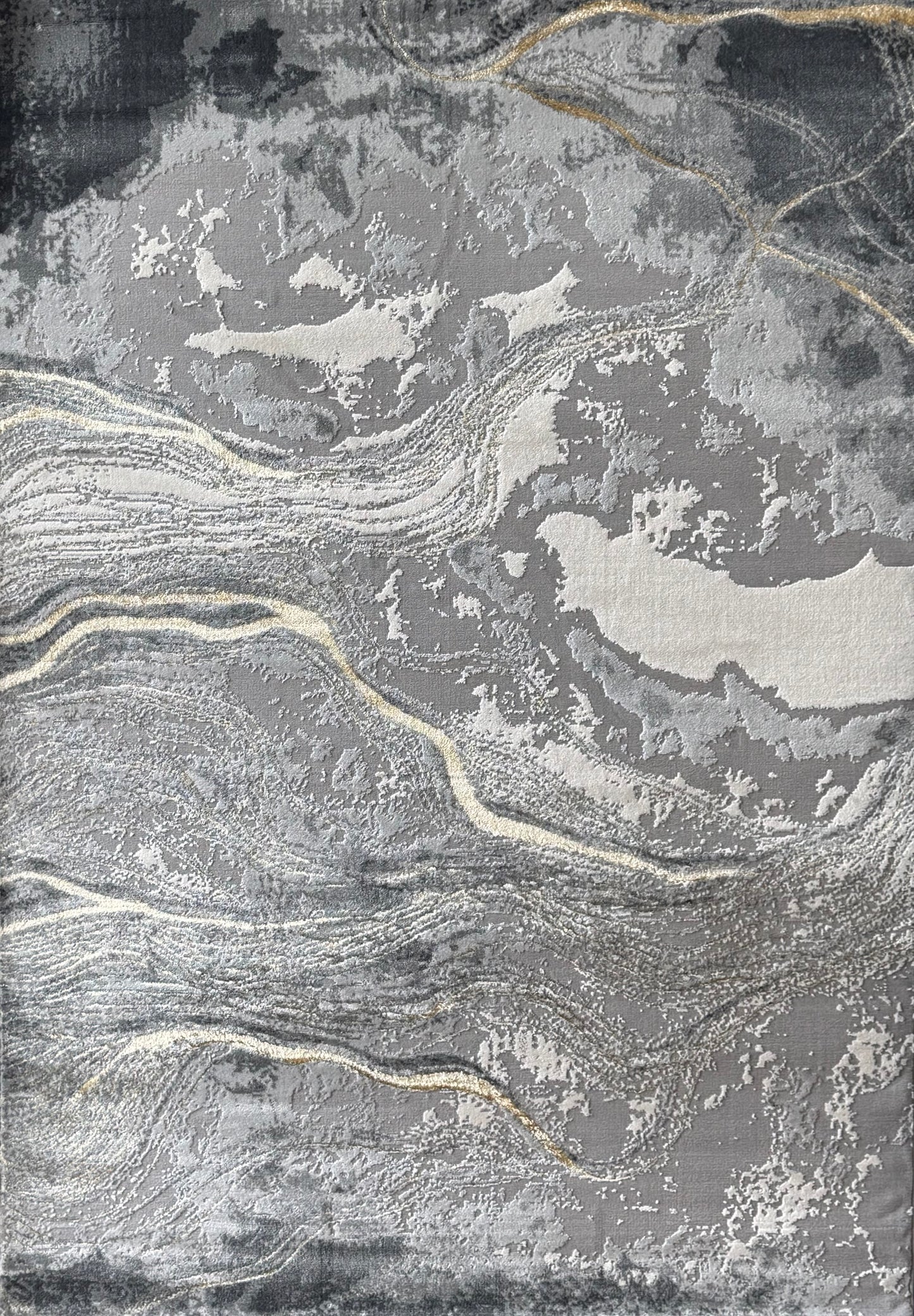 Alfombra Premium Importada de Turquía / Gamma 0693 / Grey - Bone - Gold