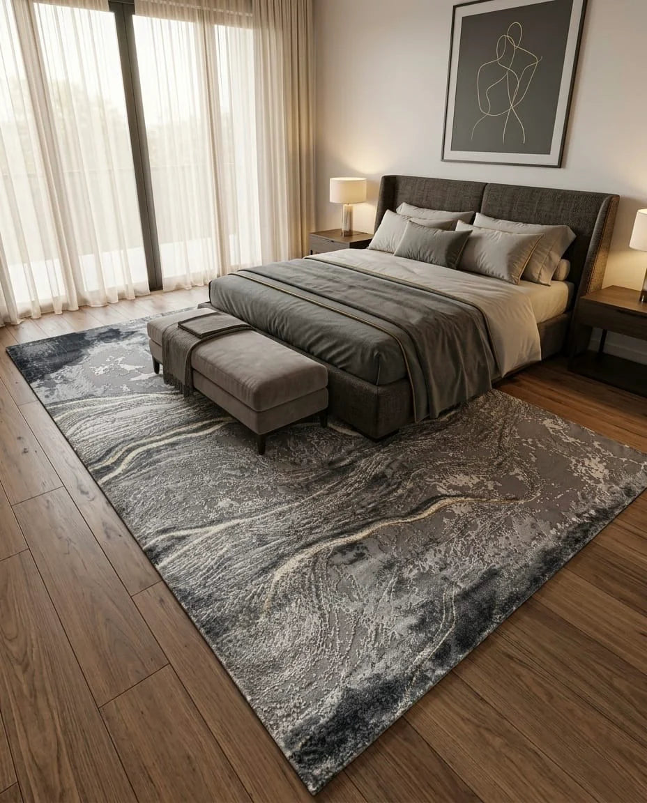 Alfombra Premium Importada de Turquía / Gamma 0693 / Grey - Bone - Gold
