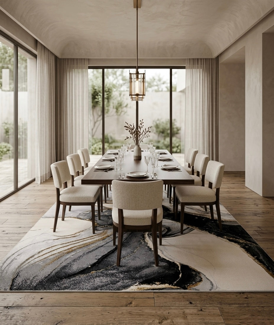 Alfombra Premium Importada de Turquía / Gamma 0415 / L.Grey - Bone - Gold
