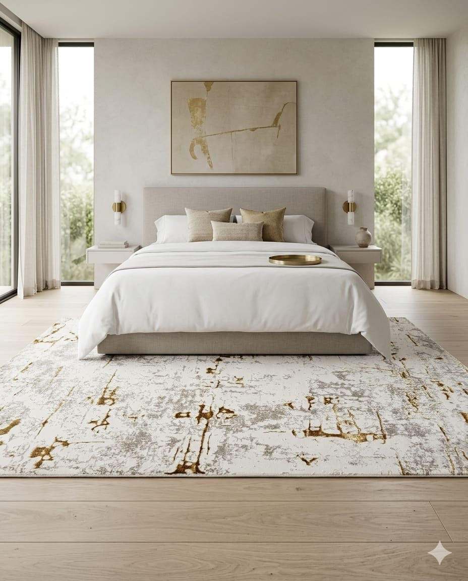 Alfombra Premium Importada de Turquía / Gamma 0695 / Bone - Bone - Gold
