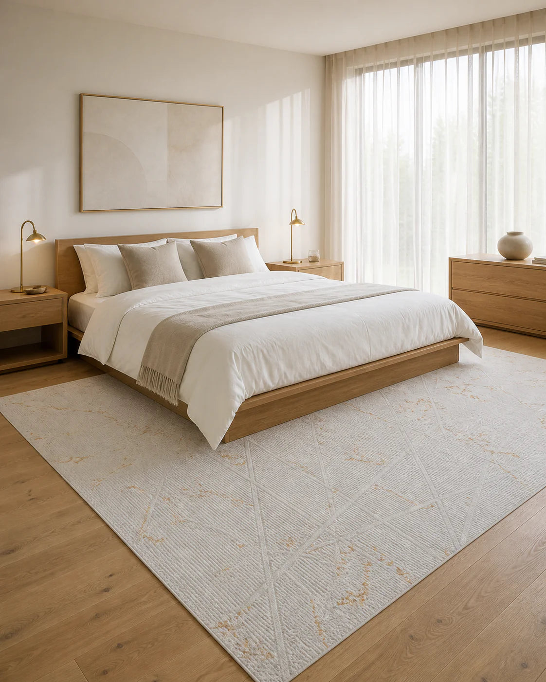 Alfombra Premium Importada de Turquía / Gamma 0684 / Bone-Gold