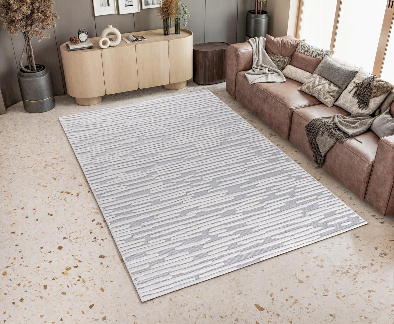 Alfombra Roma / 0023A / White - Grey