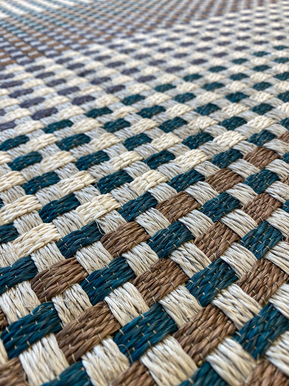 Tapete Tejido Canasto Multicolor en Fique / F30