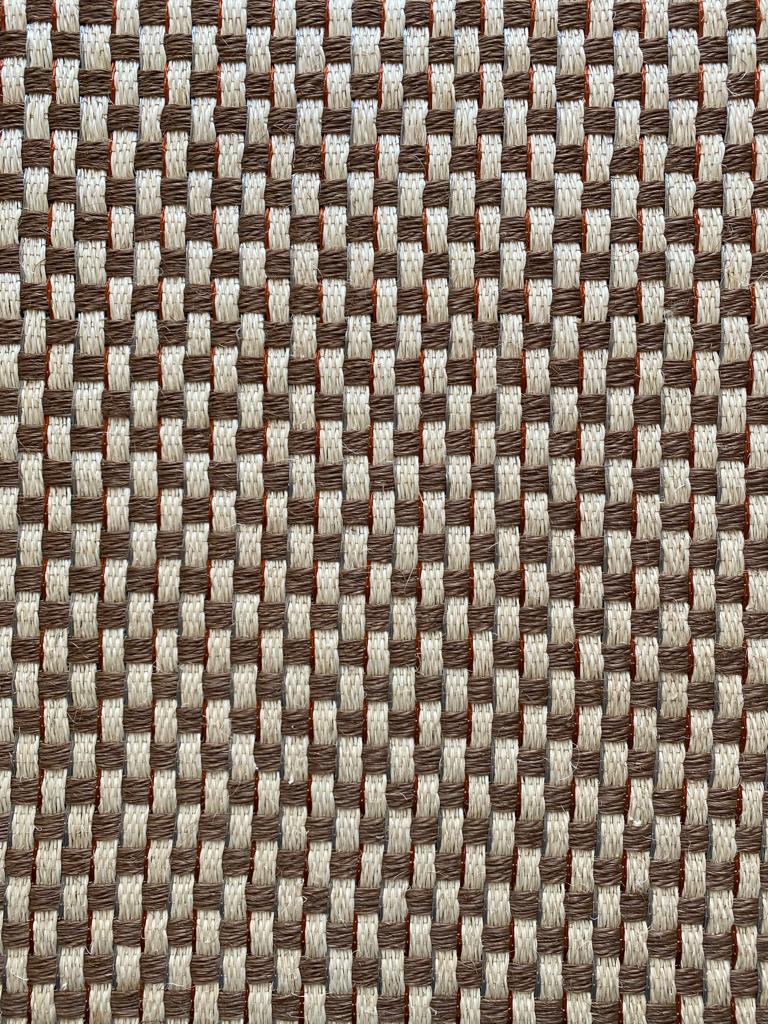 Tapete Tejido Canasto en Fique, Cobre y Metal Plata / F8